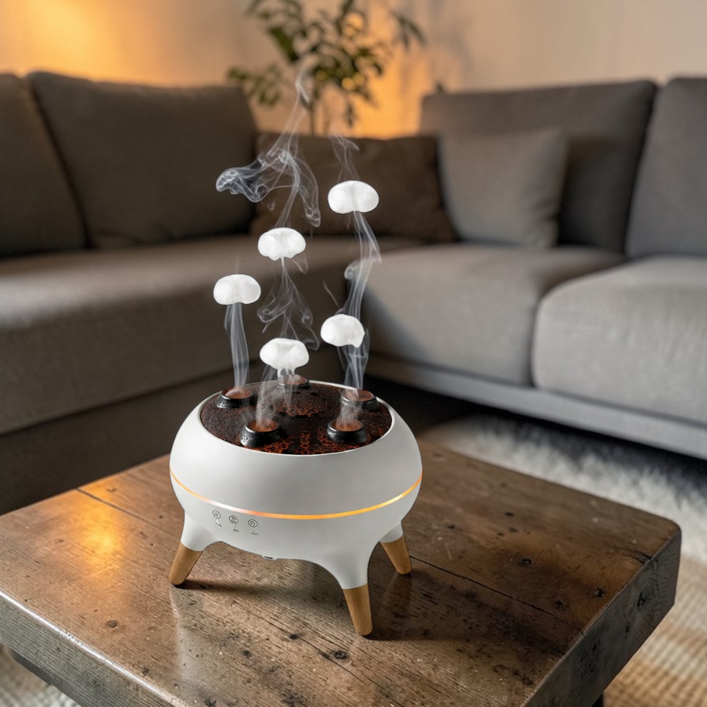 Medumist ultrasonic jellyfish diffuser producing smooth floating mist for better sleep and ambiance for your living room