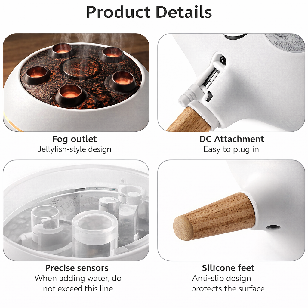 Medumist aroma diffuser with dynamic jellyfish mist for relaxation